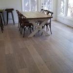 New flooring installation in a dinning room