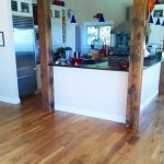 Hardwood flooring installation in a kitchen