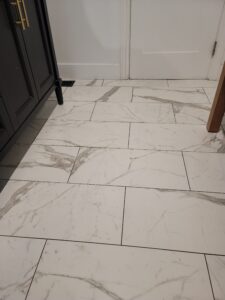 Marble tile grout cleaning